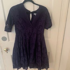 Navy blue floral dress